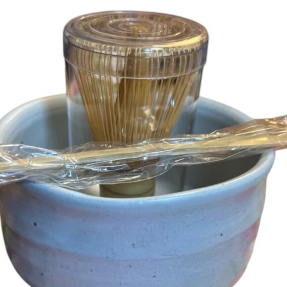MATCHA KIT: Ceremonial Bowl, Bamboo Tea Scoop & Whisk, Handcrafted in Japan - Picture 3 of 15